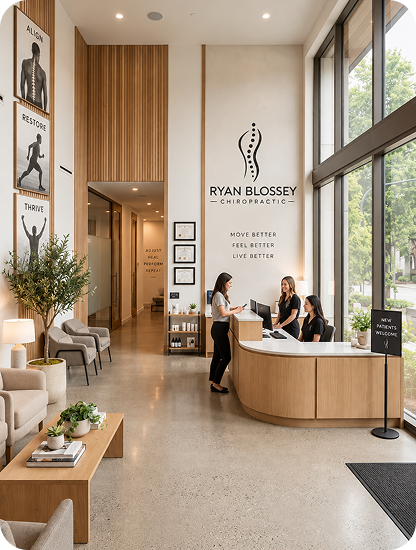 Reception area at Ryan Blossey Chiropractic